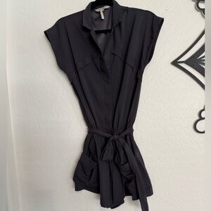 BCBGeneration Charcoal Belted Romper - Size Small
